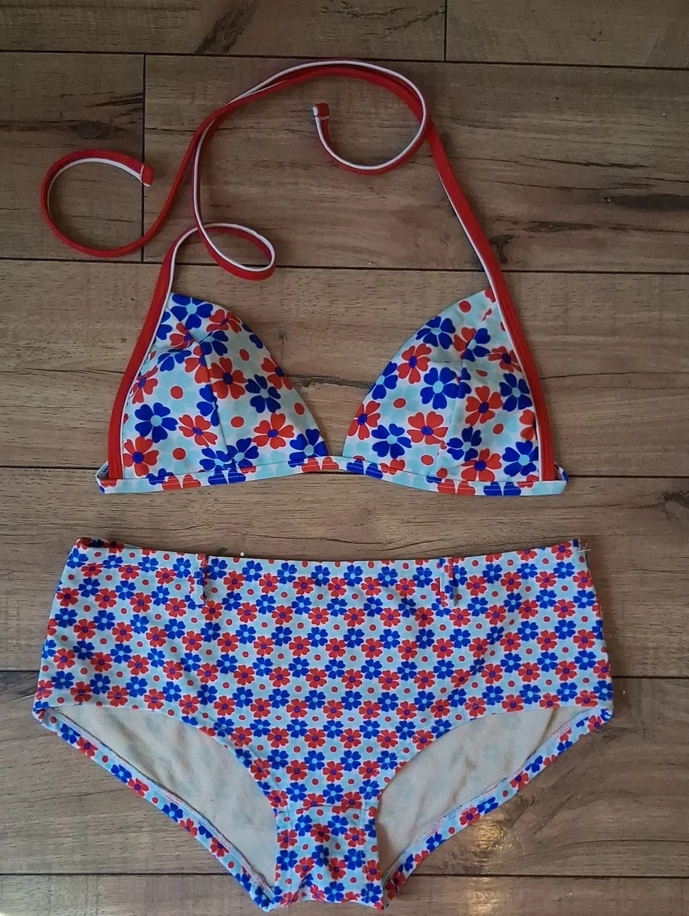Victoria's Secret Retro Floral Halter High Waist Triangle Bikini Set Small
